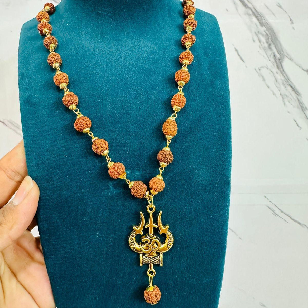 Panchmukhi Rudraksha OM Shiva Trishool Mala