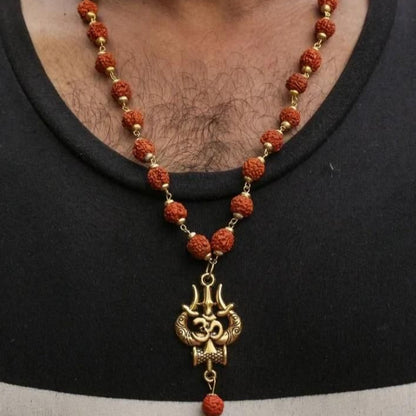 Panchmukhi Rudraksha OM Shiva Trishool Mala