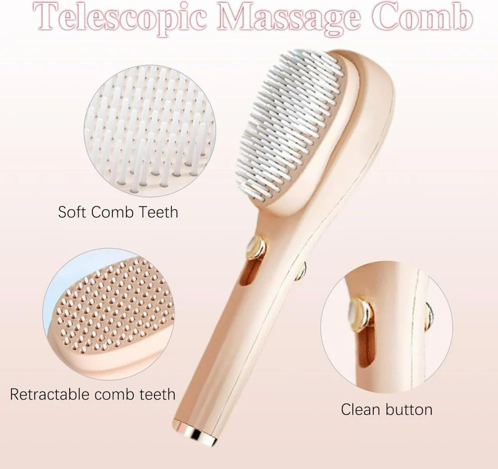 Scalp Massage Comb with Retractable Bristle